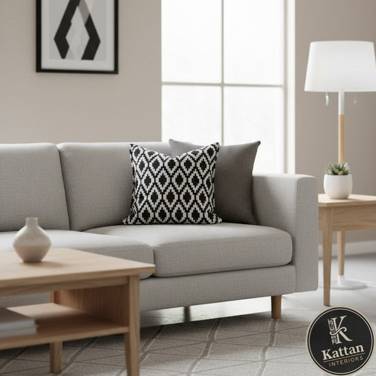 Coussin noire grand motif